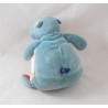 Doudou hippopotamus MOULIN ROTY Les Papoum Rassel blau Beige Glocke 19 cm