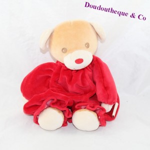 Doudou bear BESTEVER brown red 28 cm