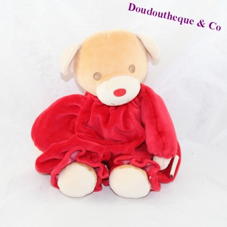 Doudou Bär BESTEVER braun rot 28 cm Doudou Bär BESTEVER braun rot 28 cm