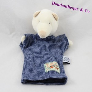 Doudou puppet bear MOULIN ROTY The large blue family 26 cm