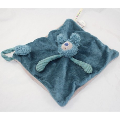 Doudou flat Baba koala MOULIN ROTY Les Zazous befestigt grau blaue Brustwarze 23 cm Doudou flat Baba koala MOULIN ROTY Les Zazous befestigt grau blaue Brustwarze 23 cm