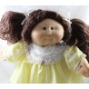 Vintage doll CABBAGE PATCH KIDS brown dress yellow 40 cm