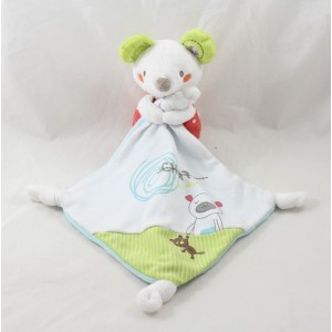 Doudou handkerchief mouse POMMETTE falls on sleep bears printed Intermarket 