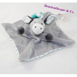 Doudou Flachesel OBAIBI grau blaue Erbsen 24 cm