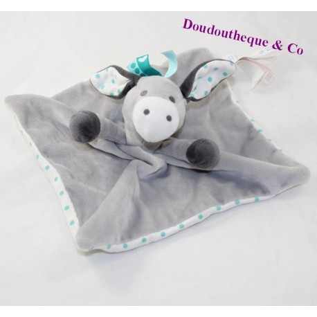 Doudou Flachesel OBAIBI grau blaue Erbsen 24 cm