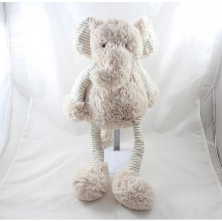 ATMOSPHERA beige Elefant gestreiftstoff 40 cm ATMOSPHERA beige Elefant gestreiftstoff 40 cm