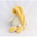 Peluche ours GIPSY jaune beige bonnet beige 26 cm