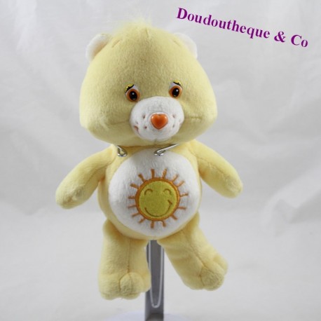 Peluche ours Grosjojo JEMINI Les Bisounours jaune soleil 22 cm