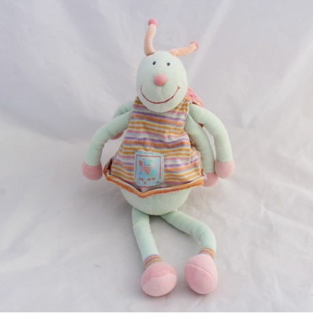 La libellula di Doudou MOULIN ROTY zephir e zoe blu verde rosa 34 cm