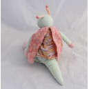 Doudou dragonfly MOULIN ROTY Zéphir and Zoe blue green pink 34 cm