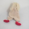 Doudou plat lapin MOULIN ROTY LINVOSGES 123 lapins rayures rouges