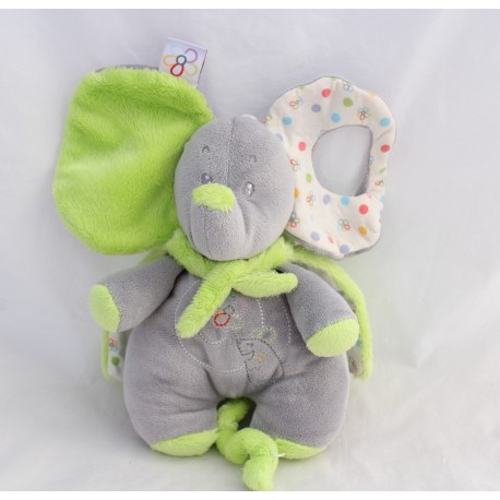 Musical towel elephant NOUNOURS green grey cape 26 cm