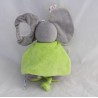 Asciugamano musicale elefante NOUNOURS verde grigio mantello 26 cm