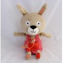 Peluche Lila rabbit OXYBUL FNAC EVEIL AND GAME dress hen 31 cm