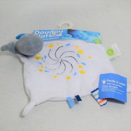 Doudou plat poisson CANDIDE bleu 33 x 34 cm Doudou plat poisson CANDIDE bleu 33 x 34 cm
