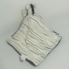 Flat zebra Doudou ANIMAL BLANKET WITH RATTE grey white bell under striped
