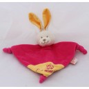 Doudou coniglio piatto KINDERGARTENS campana arancione rosa 26 cm