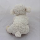 Doudou mouton NICOTOY blanc beige allongé 27 cm