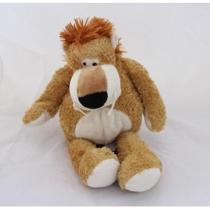 Peluche lion TEDDYKOMPANIET marron blanc bouclés 40 cm