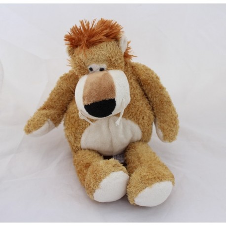 Peluche lion TEDDYKOMPANIET marron blanc bouclés 40 cm