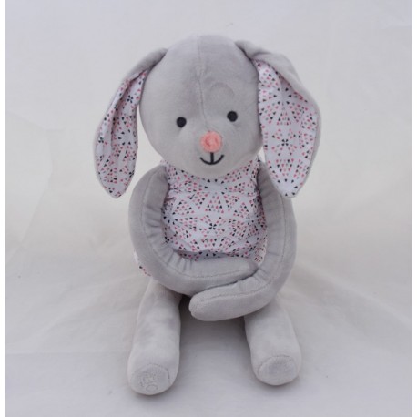 OBAIBI coniglio vestito triangoli rosa grigio 43 cm