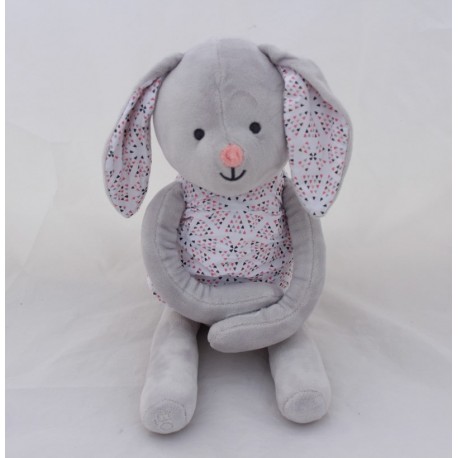 OBAIBI Hase Kleid Dreiecke rosa grau 43 cm OBAIBI Hase Kleid Dreiecke rosa grau 43 cm