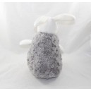 Peluche lapin ATMOSPHERA gris blanc boule 22 cm