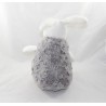 Peluche lapin ATMOSPHERA gris blanc boule 22 cm