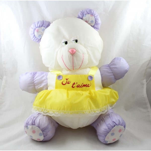 Light brown Patchwork Teddy Bear with "I Love You" on paws 