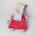 Flat rabbit cuddly toy BABY NAT' Les Zetik't pink cuddly toy of love 28 cm