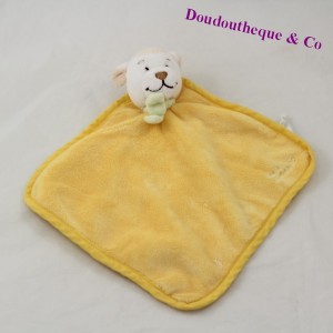 Doudou flat sheep KIMBALOO yellow green scarf 19 cm