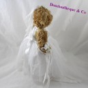 Peluche ours BUKOWSKI robe de mariée blanche Mariage 28 cm