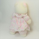Teddy bear MUDIA abito rosa bianco con pizzo 30 cm