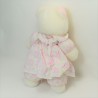 Teddy bear MUDIA white pink dress with lace 30 cm