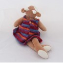 Moulin ROTY Cow Bear The large family dress in red orange wool 30 cm