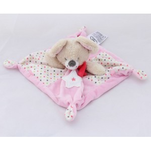 Plano Doudou ratón palabras estrellas rosa infantil 21 cm