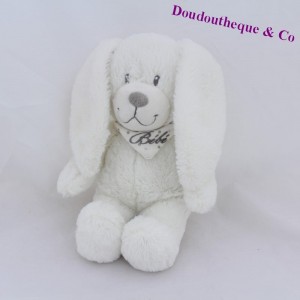 Gefülltes Kaninchen POMMETTE Lätzchen Baby Polka Dots weiß 26 cm