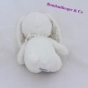 Peluche Kaninchen POMMETTE lätzchen Baby weiße Erbsen 26 cm