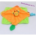 Doudou flat monkey BABYMOOV orange green 27 cm