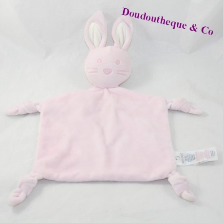 Doudou rabbit flat PRIMARK EARLY DAYS pink flowers 36 cm