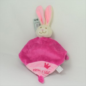 Doudou flat rabbit THE MARERS pink orange bell 26 cm