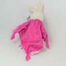 Doudou flach Kaninchen DIE MARERS rosa orange Glocke 26 cm