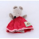 Doudou Puppe Nini Maus MOULIN ROTY Die große Familie rotes Kleid 25 cm