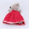 Doudou puppet Nini mouse MOULIN ROTY The Big Family red dress 25 cm