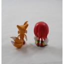 Lot de 2 figurines Sonic SEGA renard Tails et hérisson rouge Knuckles jeu vidéo