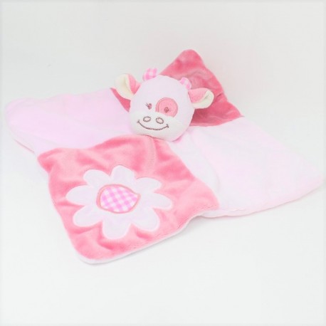 Doudou flachen Katze P' wenig küssen AUBERT Rosa und weißen Blüten 30 cm Glocke