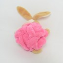 Coniglio peluche KALOO piuma' coniglietto rosa e marrone 20 cm