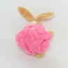Kaninchen Kuscheltier KALOO Feder 'kleiner Hase rosa und braun 20 cm