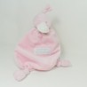Doudou flat duck BAMBAM pink and white 29 cm