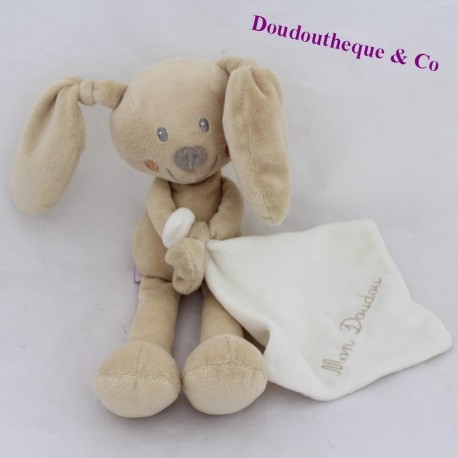 Doudou Taschentuch Kaninchen POMMETTE Meine weiße Beige Doudou 26 cm Doudou Taschentuch Kaninchen POMMETTE Meine weiße Beige Doudou 26 cm
